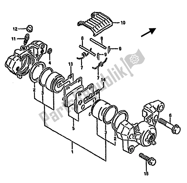 Todas las partes para Pinza Trasera de Suzuki GSX 750F 1994