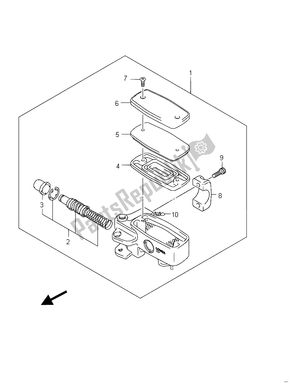 All parts for the Front Master Cylinder (vzr1800z E02) of the Suzuki VZR 1800 NZR M Intruder 2011
