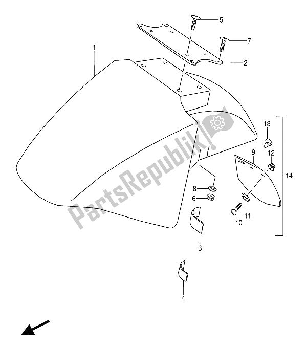 Toutes les pièces pour le Garde-boue Avant du Suzuki GSX 600 FUU2 1992