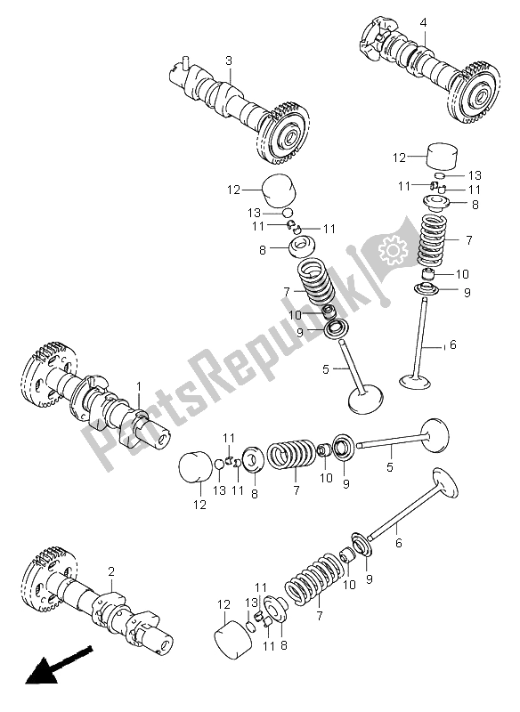 All parts for the Camshaft & Valve of the Suzuki DL 1000 V Strom 2004