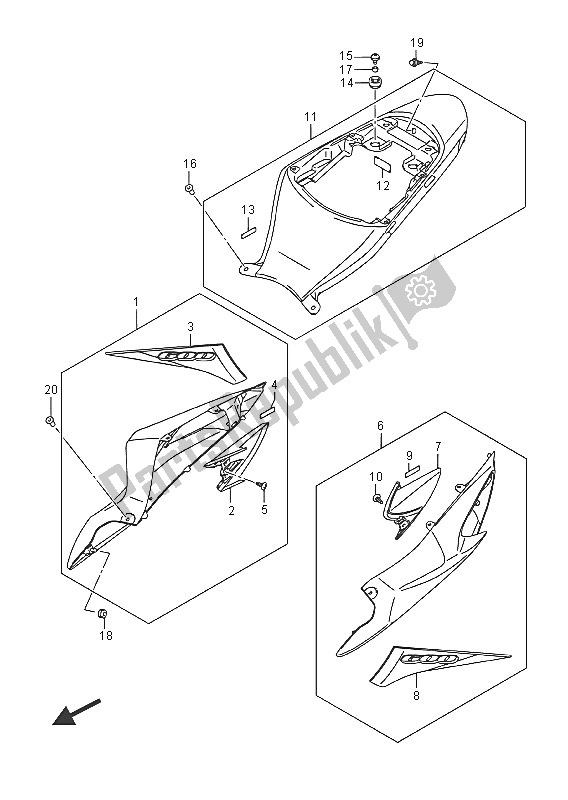 All parts for the Frame Cover (ysf) of the Suzuki GSX R 600 2016