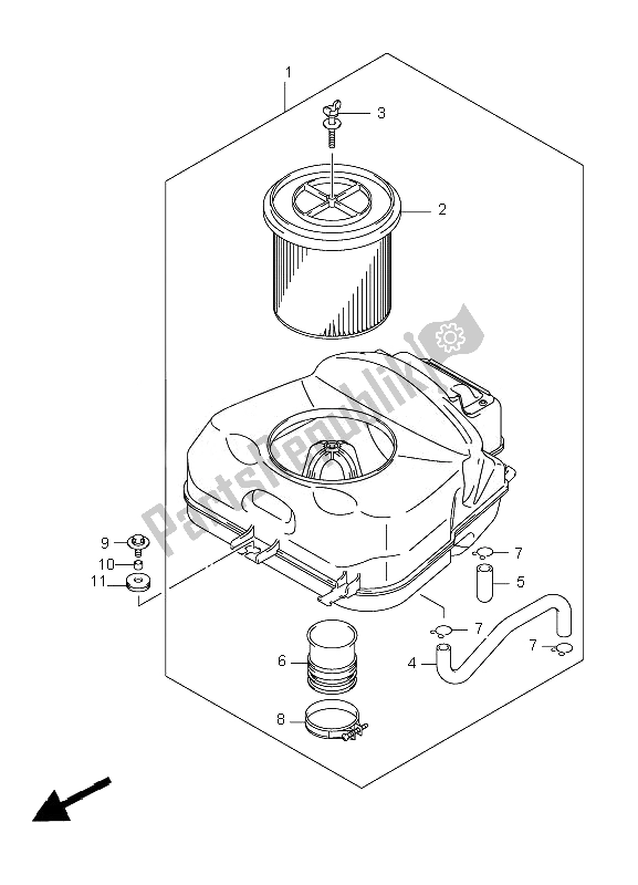 Toutes les pièces pour le Purificateur D'air du Suzuki LT A 450 XZ Kingquad 4X4 2010