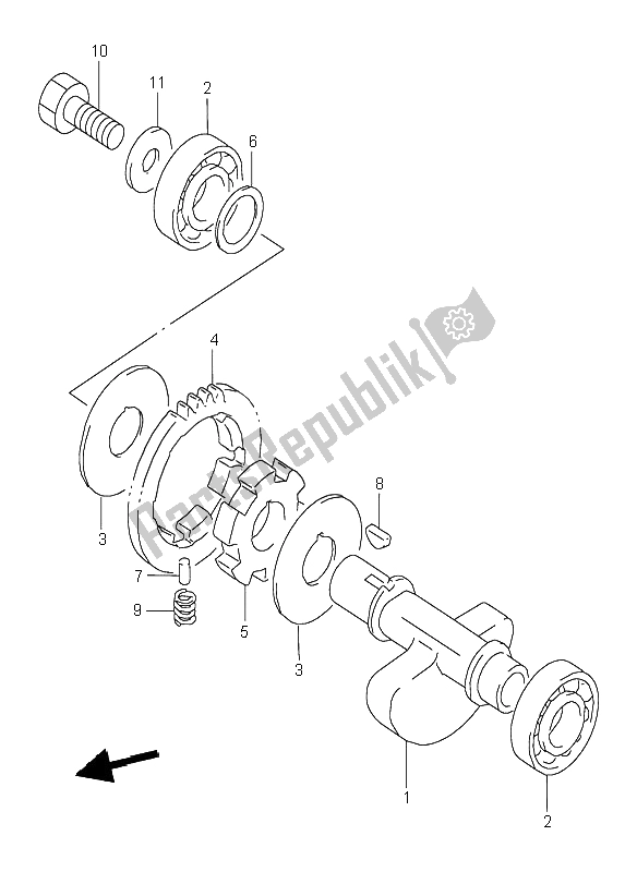 Todas as partes de Balanceador De Manivela do Suzuki DR 350 SE 1999