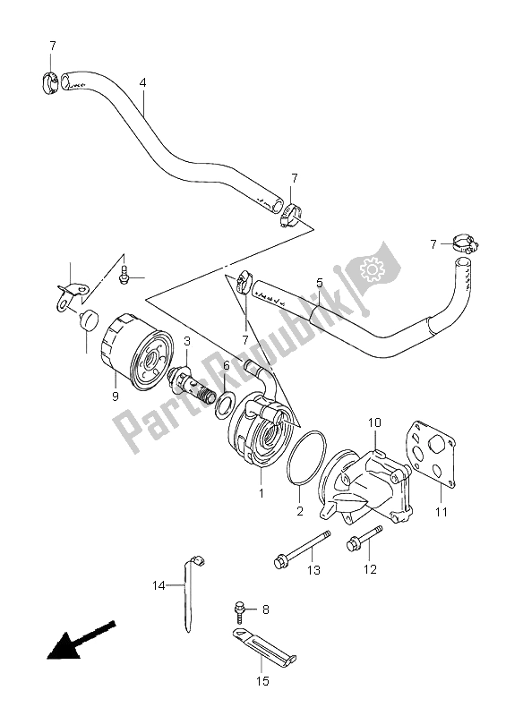 Alle onderdelen voor de Olie Koeler van de Suzuki GSX R 600 1999