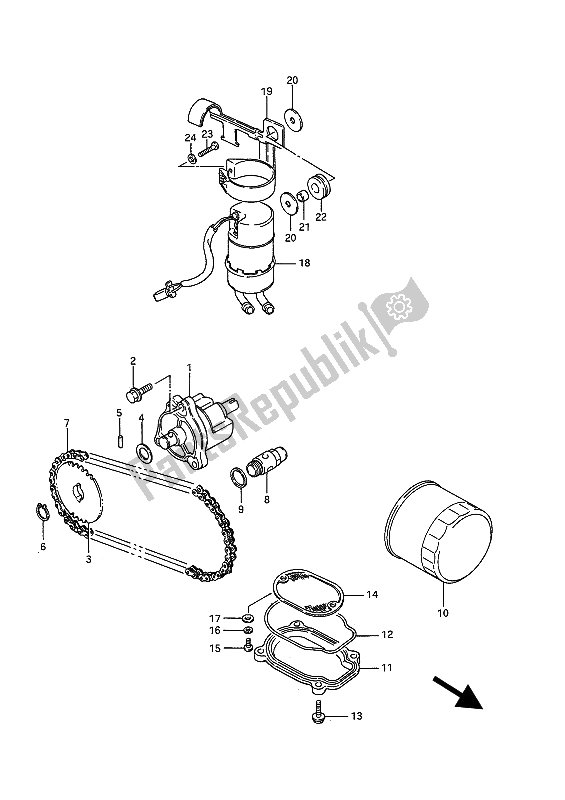 Wszystkie części do Pompa Oleju I Pompa Paliwa Suzuki VS 750 Glfpefep Intruder 1987