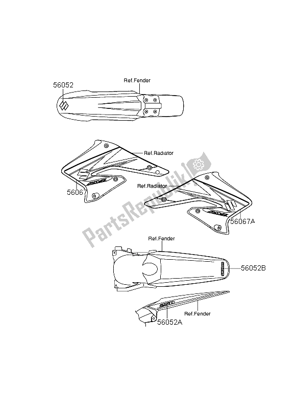 Wszystkie części do Kalkomania Suzuki RM Z 250 2006