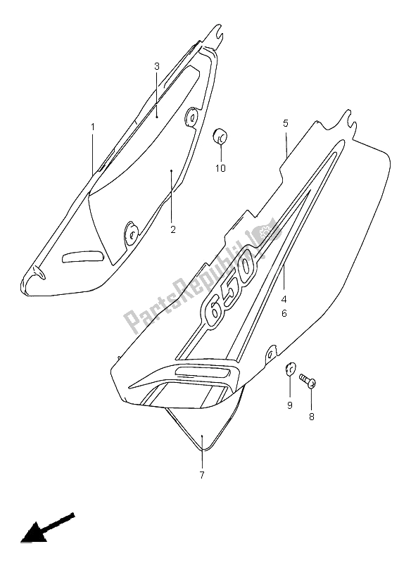 All parts for the Frame Cover of the Suzuki DR 650 SE 2000