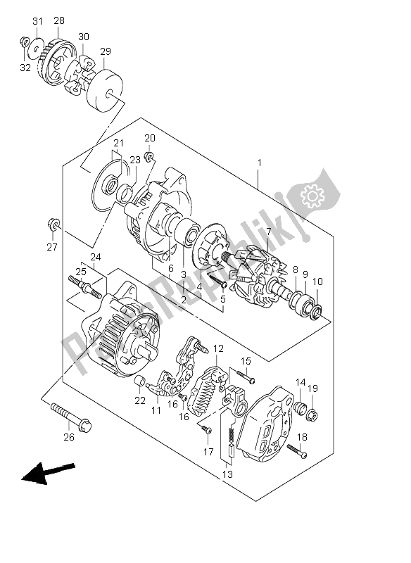 Wszystkie części do Alternator Suzuki GSF 1200 NS Bandit 2002