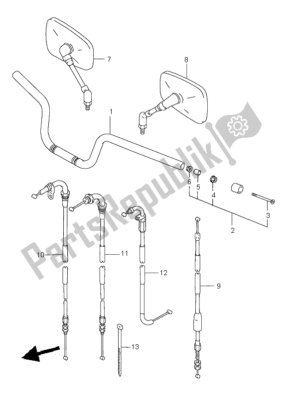 Tutte le parti per il Manubrio del Suzuki GSX 750 1998