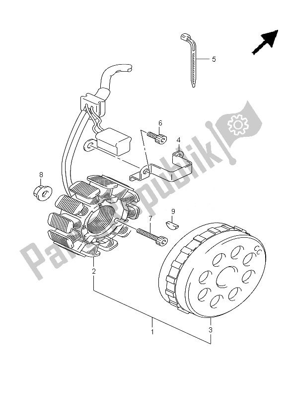 Tutte le parti per il Magnete del Suzuki RM Z 450 2010