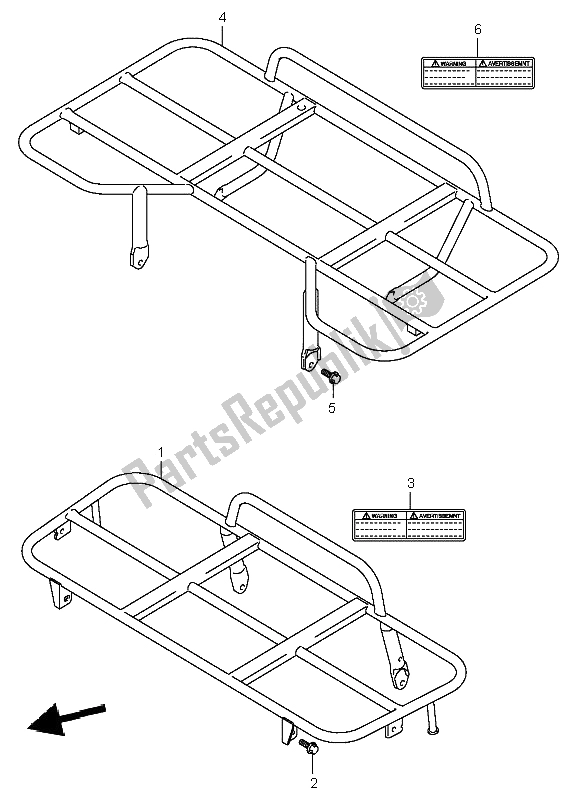 Tutte le parti per il Vettore (f. No. 5saak45k3x102000) del Suzuki LT A 400 Eiger 4X2 2005