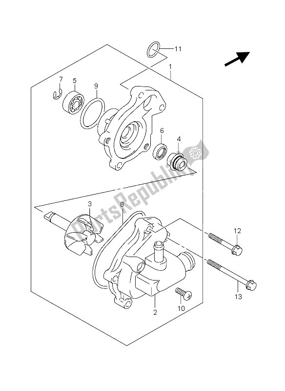 Todas las partes para Bomba De Agua de Suzuki Burgman AN 400S 2006