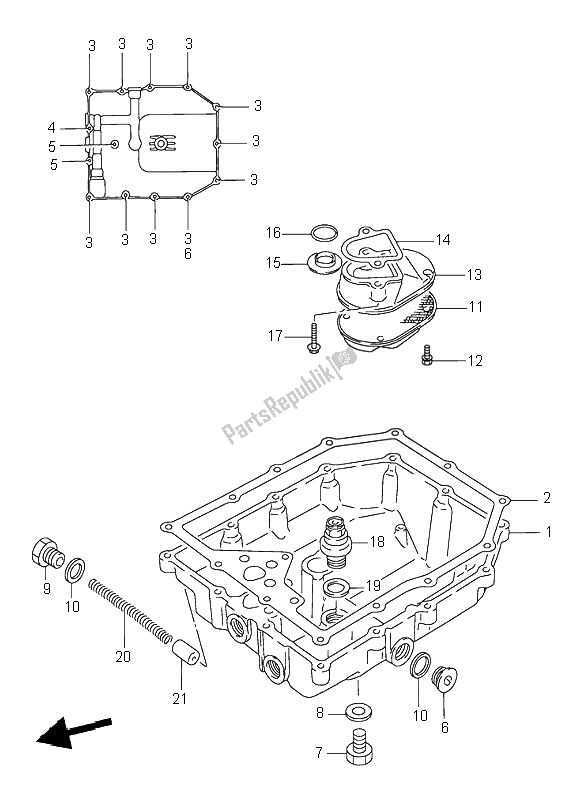 Tutte le parti per il Coppa Dell'olio del Suzuki GSX 750F 1995