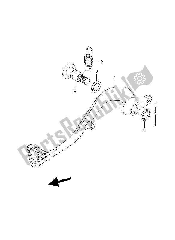 All parts for the Rear Brake of the Suzuki RM 85 SW LW 2009