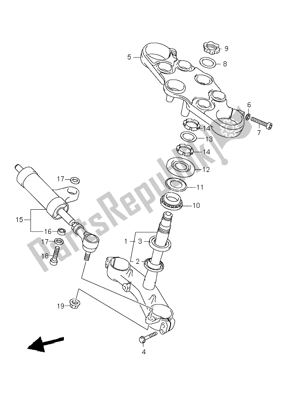 All parts for the Bracket & Steering Damper of the Suzuki GSX 1300 RZ Hayabusa 2003