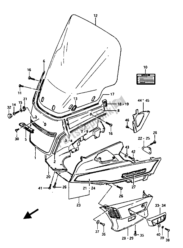 Todas las partes para Carenado Exterior (gv1400gd-gt F. No. 104470) de Suzuki GV 1400 Gdgcgt 1986