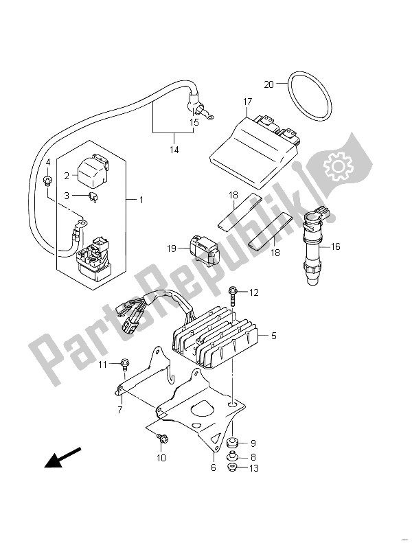 All parts for the Electrical (gsf650u) of the Suzuki GSF 650 Sasa Bandit 2011