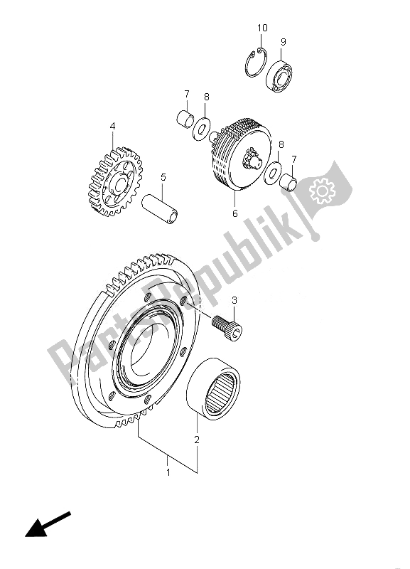 Tutte le parti per il Frizione Di Avviamento del Suzuki LT A 750 XZ Kingquad AXI 4X4 2010