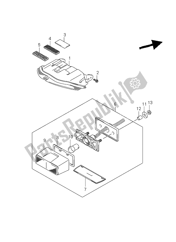 Toutes les pièces pour le Feu Arrière du Suzuki GSX R 750 2006