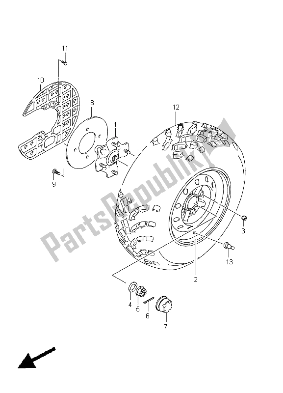 All parts for the Front Wheel (lt-a400f P24) of the Suzuki LT A 400Z Kingquad ASI 4X4 2012