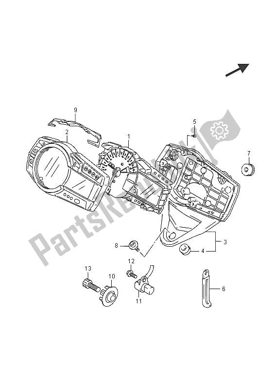 Tutte le parti per il Tachimetro del Suzuki GSX R 750 2016