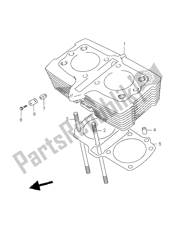 Alle onderdelen voor de Cilinder van de Suzuki GS 500 EF 2007