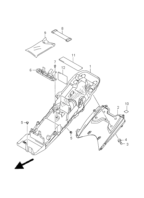 Todas las partes para Guardabarros Trasero Superior de Suzuki GSX R 600 2008