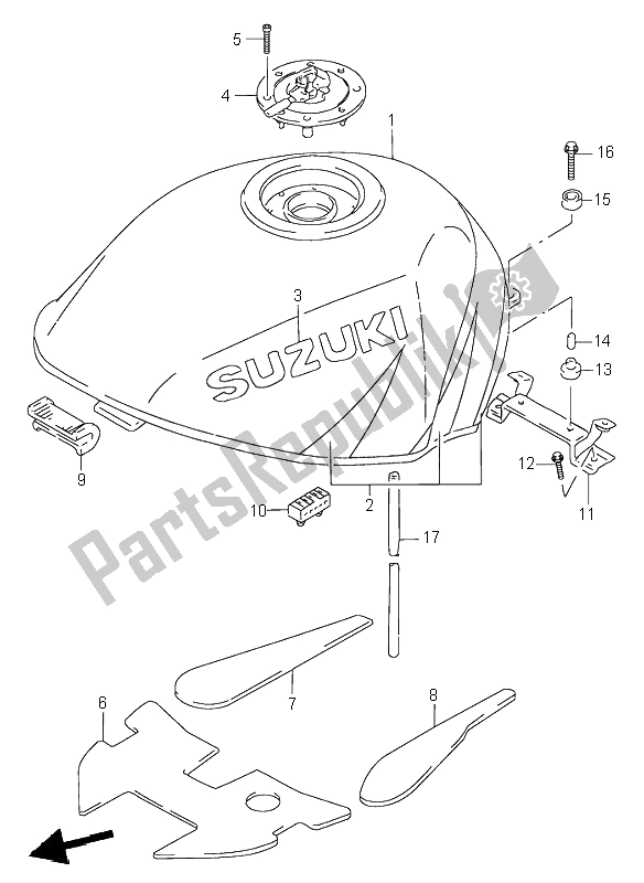 Todas as partes de Tanque De Combustível do Suzuki RF 900R 1997