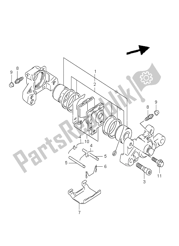 All parts for the Rear Caliper (gsx1300) of the Suzuki GSX 1300 RZ Hayabusa 2003