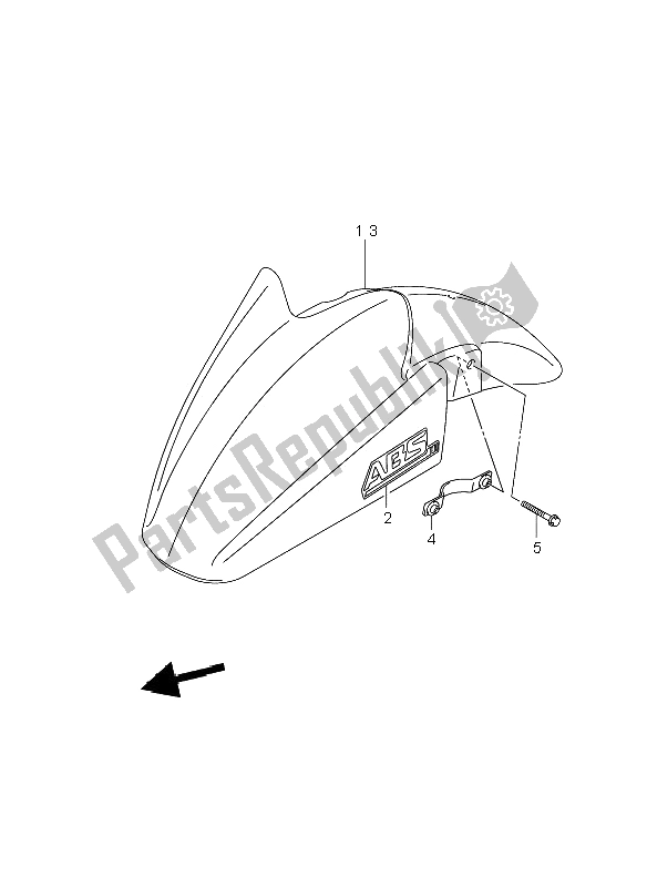 All parts for the Front Fender of the Suzuki GSF 1250 Nassa Bandit 2009