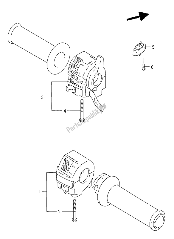 Tutte le parti per il Interruttore Maniglia del Suzuki RF 600R 1995