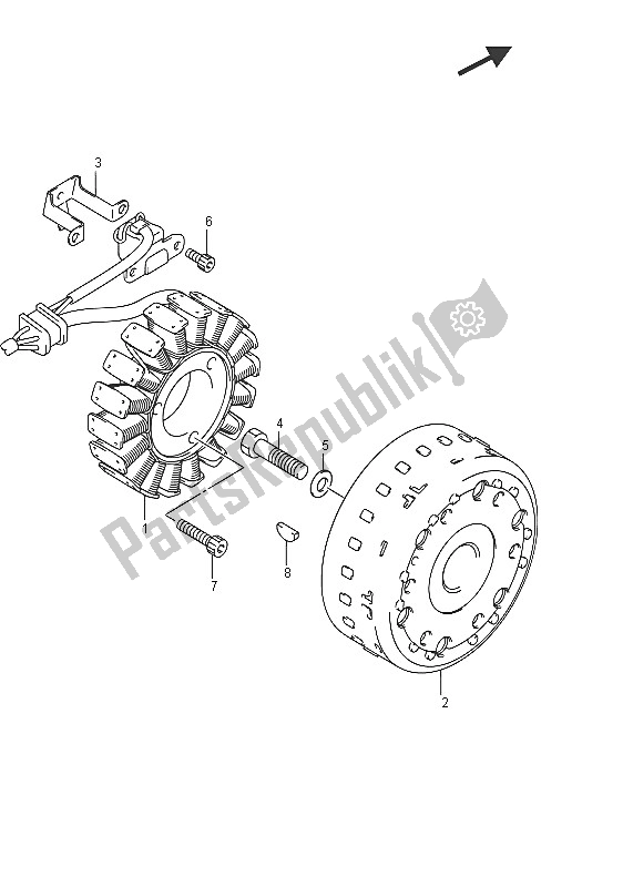 All parts for the Magneto of the Suzuki DL 650 AXT V Strom 2016