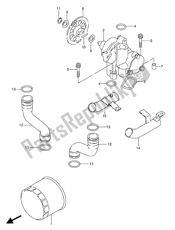 Tutte le parti per il Pompa Dell'olio del Suzuki GSX 600 FUU2 1992