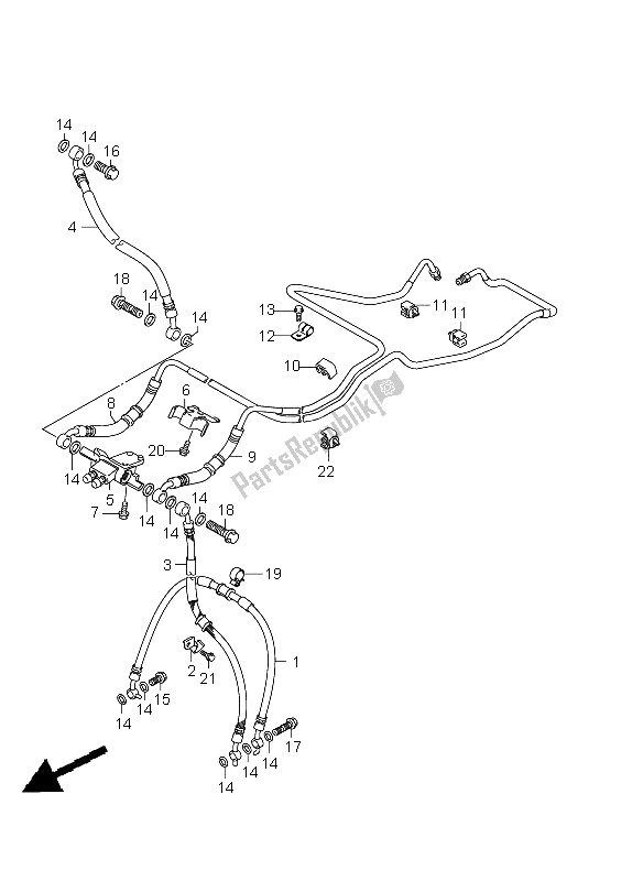 Alle onderdelen voor de Voorremslang van de Suzuki GSX 1250 FA 2011