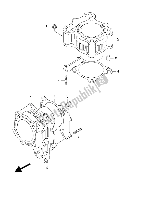 All parts for the Cylinder of the Suzuki DL 650 V Strom 2005
