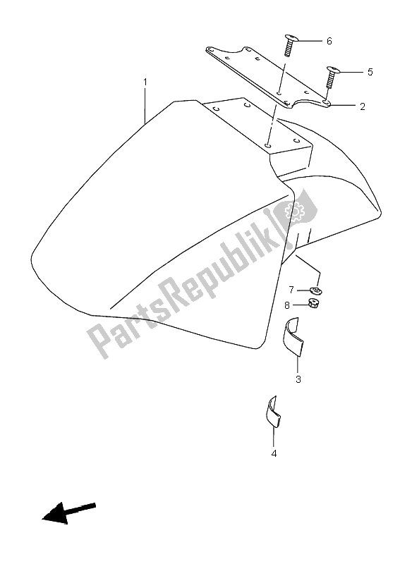 Tutte le parti per il Parafango Anteriore del Suzuki GSX 600F 1996