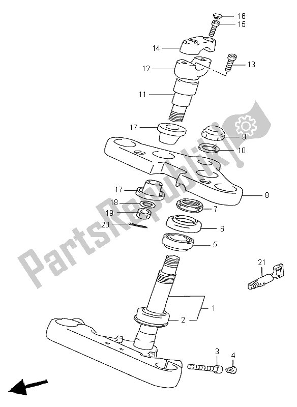 All parts for the Steering Stem of the Suzuki VS 600 Intruder 1995