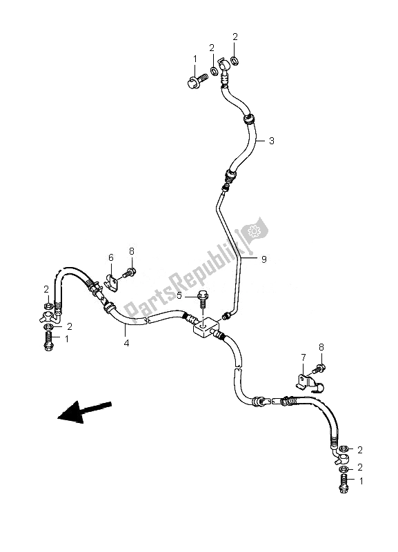 Tutte le parti per il Tubo Freno Anteriore del Suzuki LT A 700X Kingquad 4X4 2007