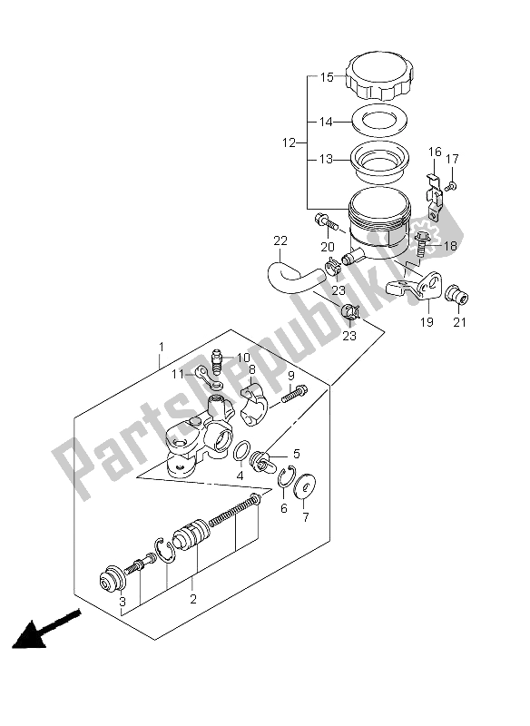 Tutte le parti per il Pompa Freno Anteriore del Suzuki GSX R 600 2009