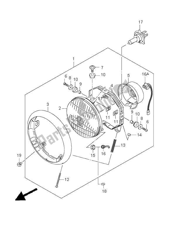 Toutes les pièces pour le Lampe Frontale (e19) du Suzuki RV 125 Vanvan 2003