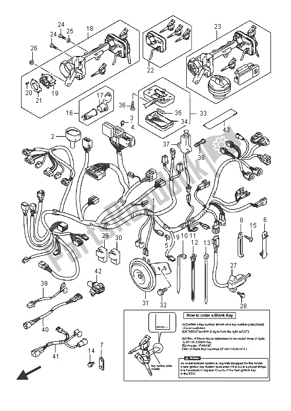 All parts for the Wiring Harness (an400) of the Suzuki Burgman AN 400 ZZA 2016