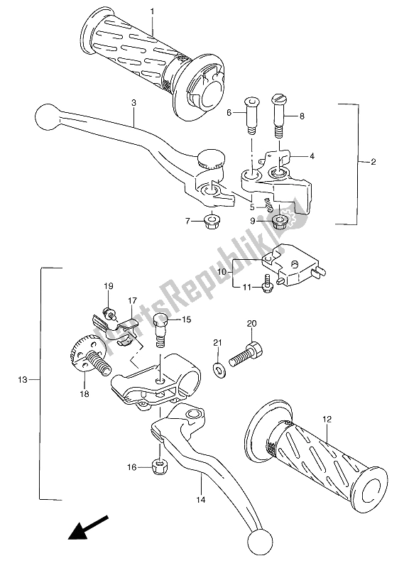 Toutes les pièces pour le Levier De Poignée du Suzuki RGV 250 1992