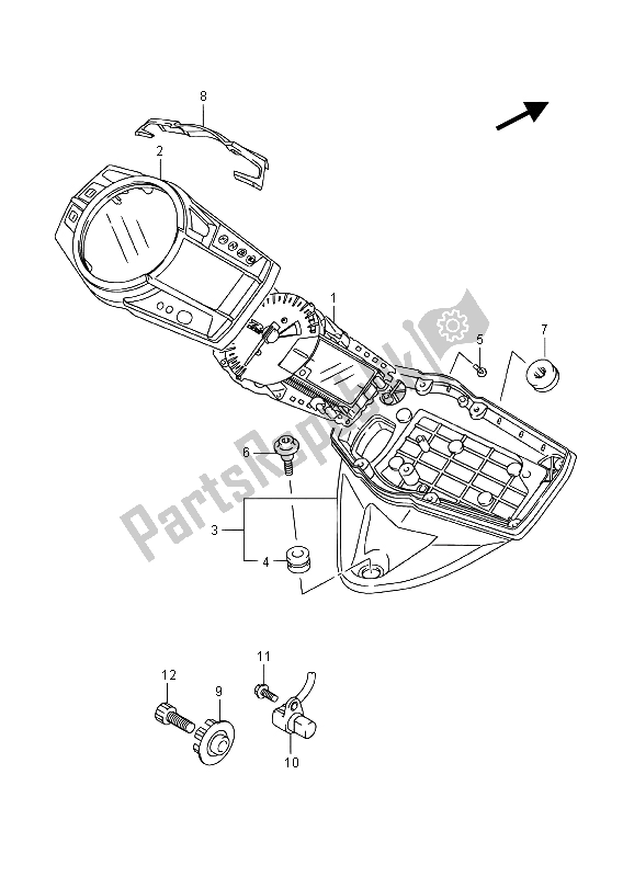 All parts for the Speedometer (gsx-r1000a) of the Suzuki GSX R 1000A 2015