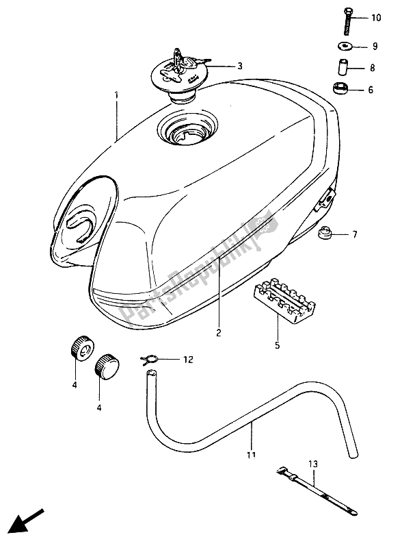 All parts for the Fuel Tank (gsx750ef) of the Suzuki GSX 750 Esefe 1985