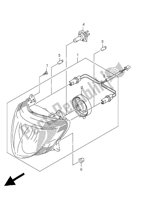 All parts for the Headlamp of the Suzuki UX 125 Sixteen 2011