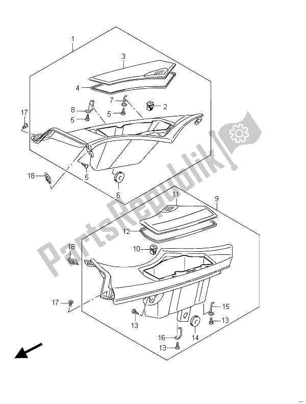 All parts for the Upper Panel (gsf650su) of the Suzuki GSF 650 Sasa Bandit 2011