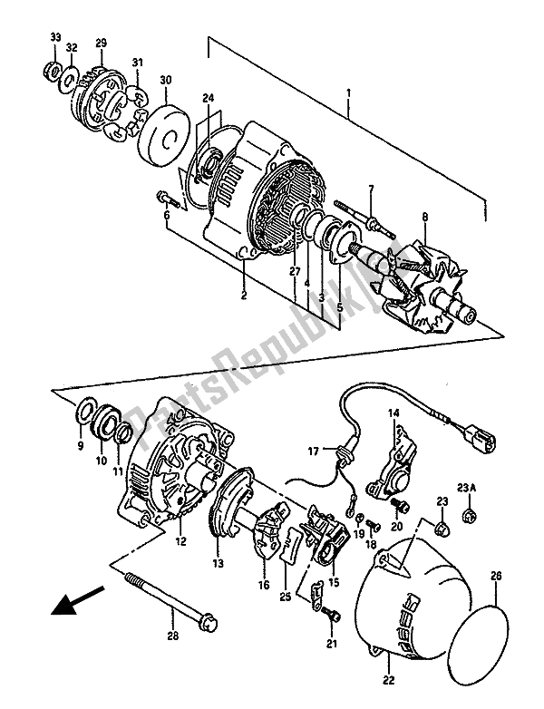 Tutte le parti per il Alternatore del Suzuki GSX R 1100 1989