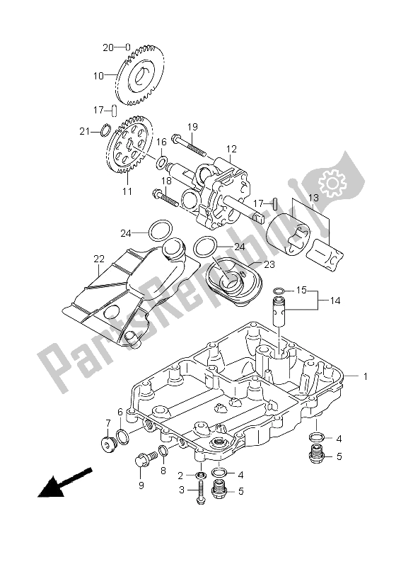 Toutes les pièces pour le Carter D'huile Et Pompe à Huile du Suzuki VLR 1800R C 1800 Intruder 2008