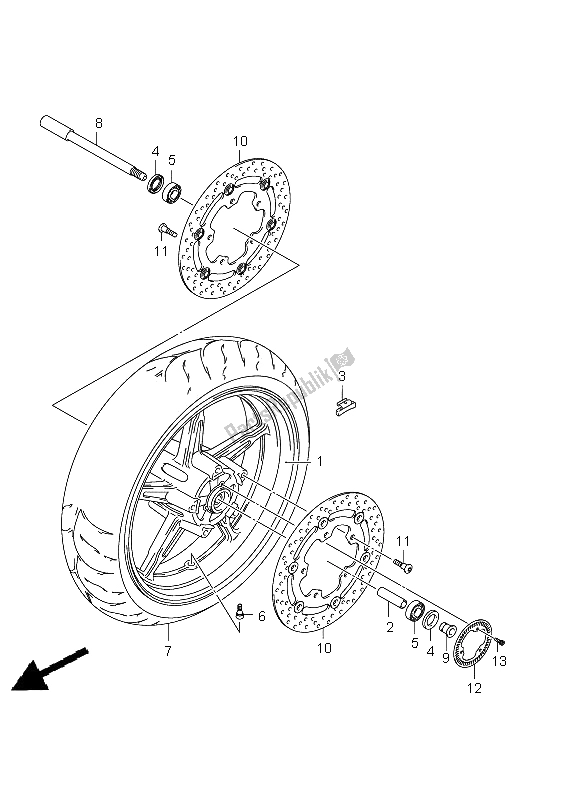 Todas las partes para Rueda Delantera (sfv650a-ua) de Suzuki SFV 650A Gladius 2009