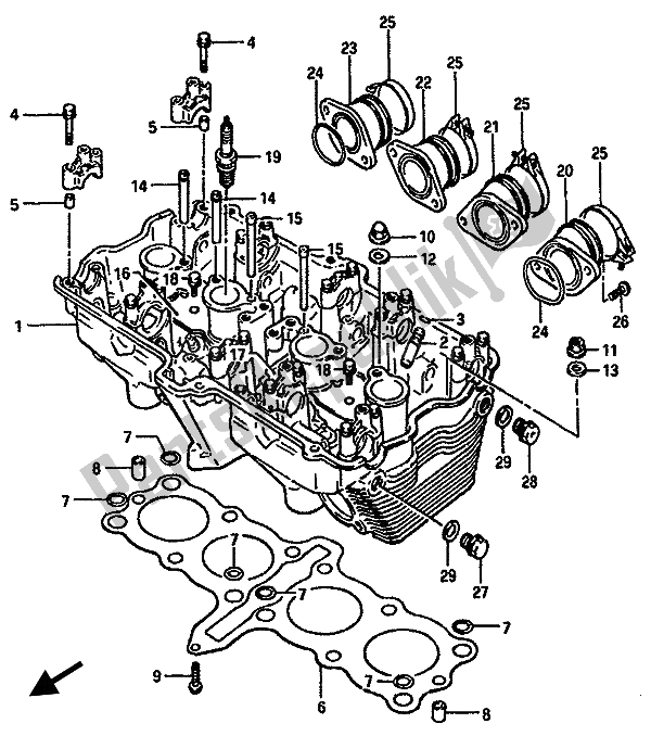 Tutte le parti per il Testata del Suzuki GSX R 750 1985